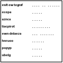 Anzac Day Word scramble