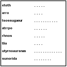 Dinosaurs Word scramble