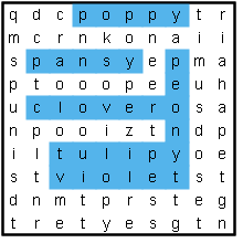 Flowers word search