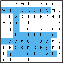 Pets word search
