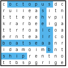 Under The Sea word search